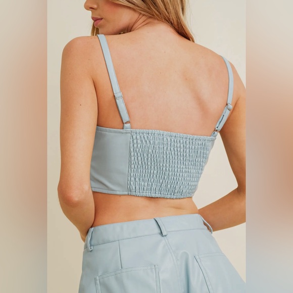 NWT - Sky - Faux Leather Top - Picture 3 of 3